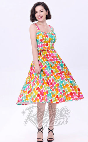 Miss Lulo Lori Dress in Watercolor Polka Dots