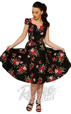 Orchid Bloom Black floral dress