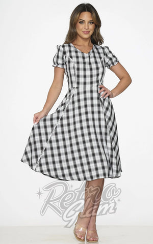 Orchid Bloom Black & White Plaid Roundup Dress