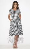 Orchid Bloom Black & White Plaid Dress