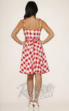 Orchid Bloom Red Gingham Picnic Dress back