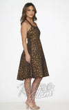 Orchid Bloom Leopard Halter Dress side