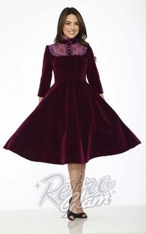 Orchid Bloom Nightshade Purple Velvet Dress