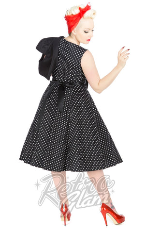 Orchid Bloom Black Pindot Dress with Bolero back