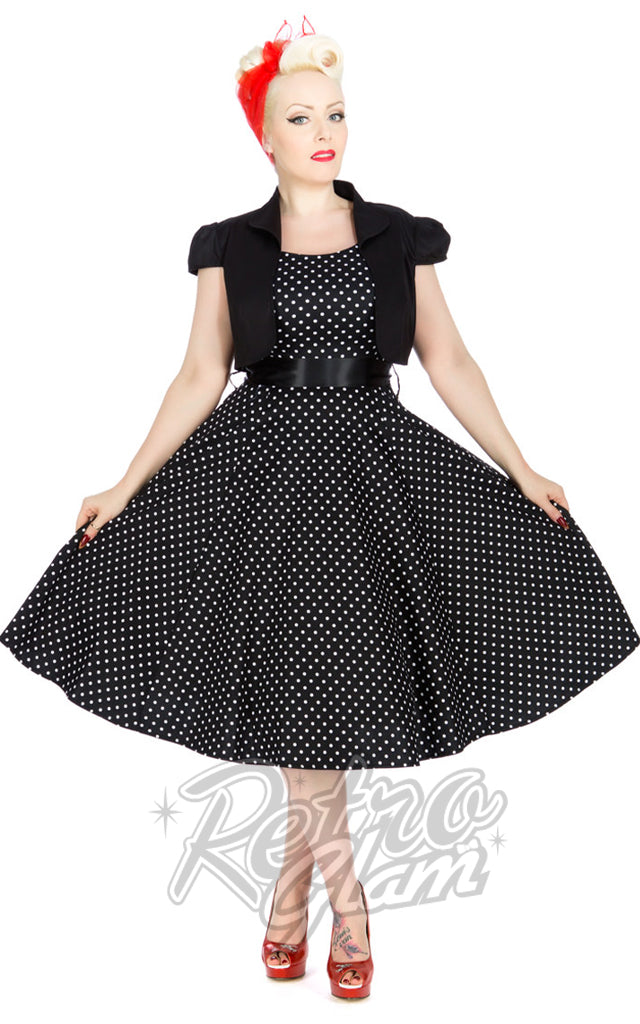 Orchid Bloom Black Pindot Dress with Bolero - Pre-Order