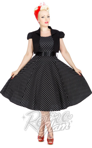 Orchid Bloom Black Pindot Dress with Bolero