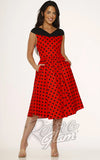 red polka dot rockabilly dress