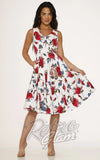 red floral summer dress