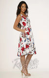 Orchid Bloom Red Florals Dress in White side