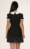 Orchid Bloom Black With White Peter Pan Collar Mini Dress mod back