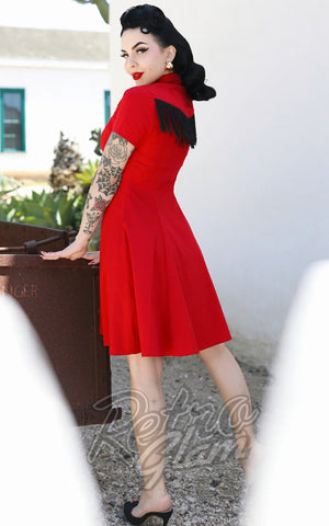 Rebel Love Devilish Doll Red Outlaw Western Dress back