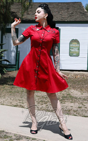 Rebel Love Devilish Doll Red Outlaw Western Dress