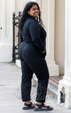 Rebel Romance Boiler Suit in Black plus sized back