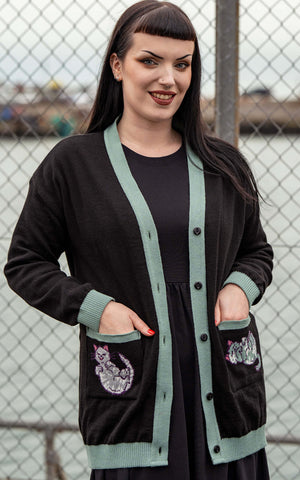 Rebel Romance X Abi Perry Purrfect Cats Long Cardigan
