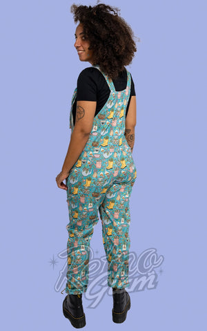 Rebel Romance Stretch Dungarees in Bloom & Brew back
