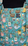 Rebel Romance Stretch Dungarees in Bloom & Brew bib