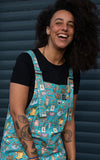 Novelty print women's overalls