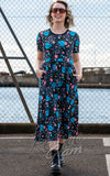 Rebel Romance Midi Dress in Floral Jellyfish Print