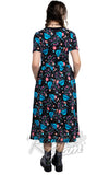 Rebel Romance Midi Dress in Floral Jellyfish Print back