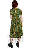 Rebel Romance Midi Dress in Sunflower Print back
