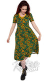 Rebel Romance Midi Dress in Sunflower Print tee