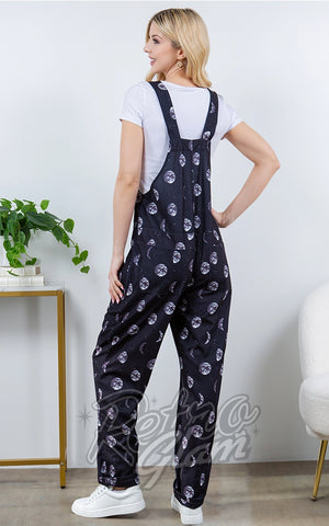 LA Soul Overalls in Moon Phases Print back