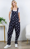 LA Soul Overalls in Moon Phases Print black