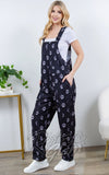 LA Soul Overalls in Moon Phases Print pockets