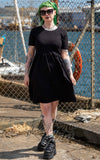 Rebel Romance Short Smock T-Shirt Dress in Black