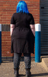 Rebel Romance Short Smock T-Shirt Dress in Black plus sized back
