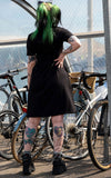 Rebel Romance Short Smock T-Shirt Dress in Black back