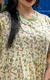 Rebel Romance Short Smock T-Shirt Dress in Cowboy Print plus size detail