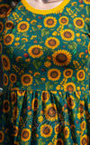 Rebel Romance Short Smock T-Shirt Dress in Sunflower Print detail