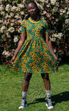 Rebel Romance Short Smock T-Shirt Dress in Sunflower Print