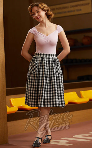 Retrolicious Isabel Top in Blush Pink model 2