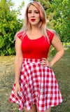 Retrolicious Boat Neck Top in Red model pinup
