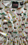 Retrolicious Midi Dress in White Carousel Print detail