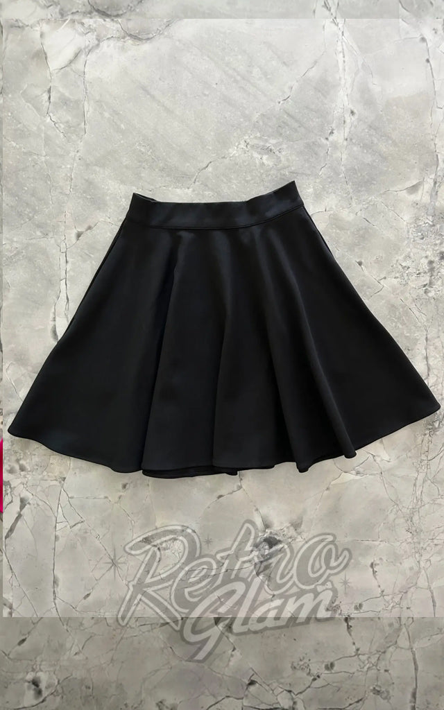 Retrolicious Harper Skater Skirt in Black - XL & 1XL