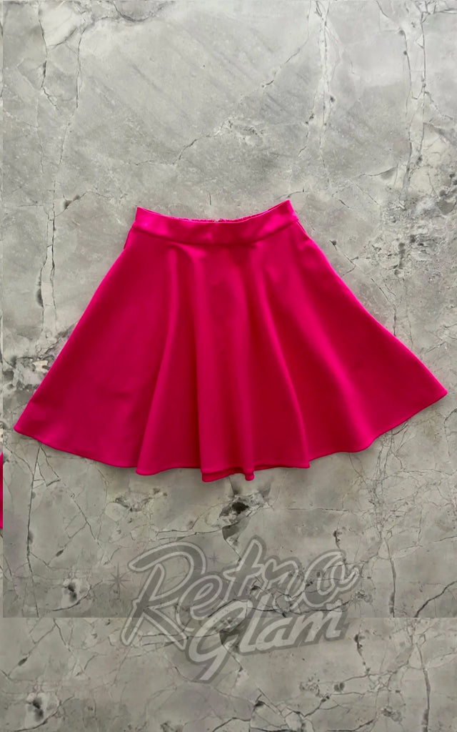 Retrolicious Harper Skater Skirt in Pink - L & 1XL
