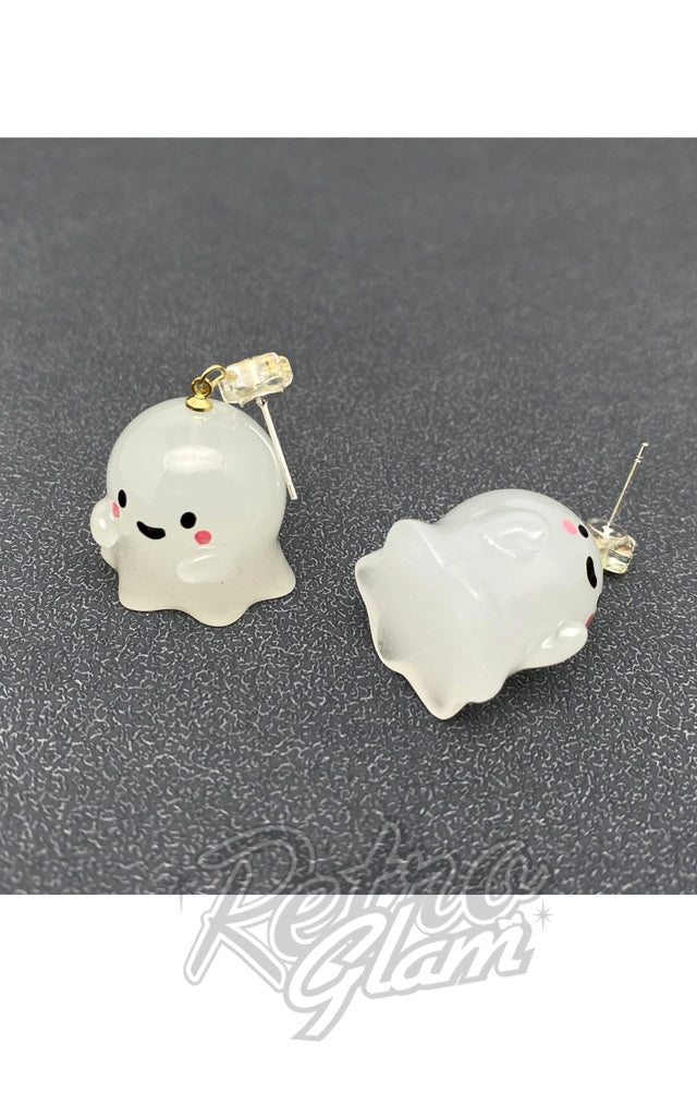 Star Stud Glow In The Dark Ghostie Dangle Earrings