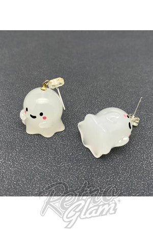 Star Stud Glow In The Dark Ghostie Dangle Earrings