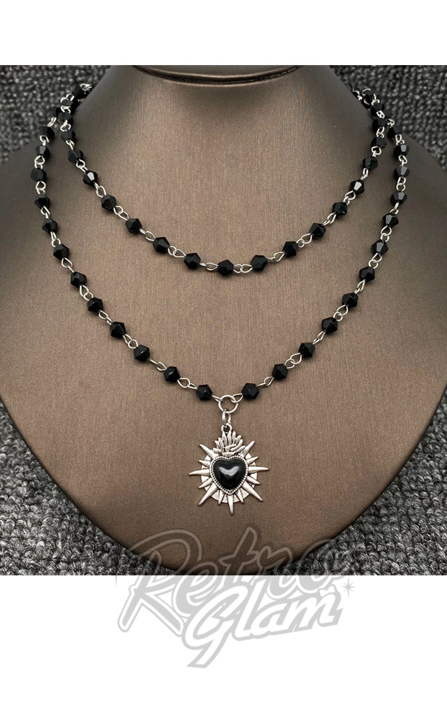 Double Layer Sacred Heart Charm Necklace