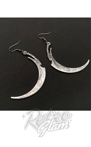 Sickle earrings silver toned