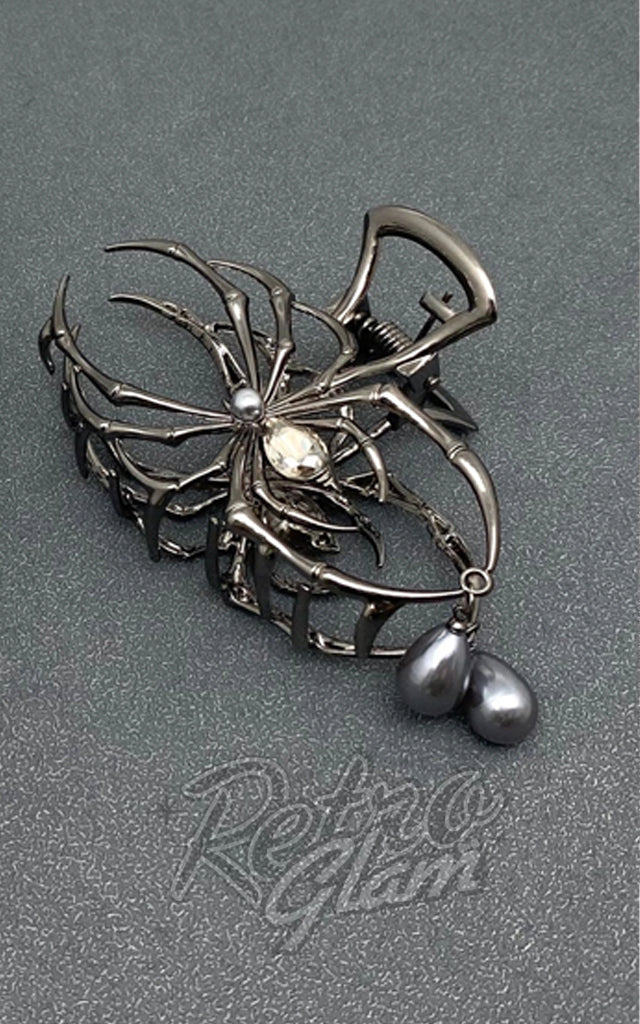 Large Spider Claw Hair Clip in Gun Metal