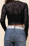 SK Floral Mesh Bolero in Black back