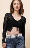 SK Floral Mesh Bolero in Black
