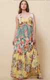 SK Yellow & Multi Colour Floral Maxi Dress