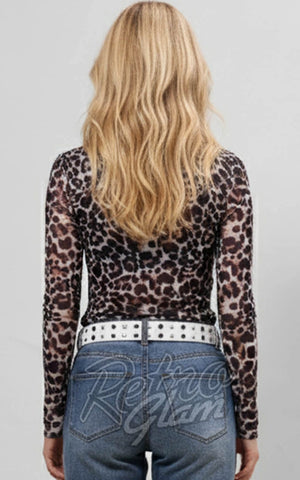 SK Leopard Sheer Top back
