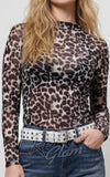 SK Leopard Sheer Top detail