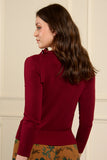 Banned Bella Bow Jumper in Burgundy back